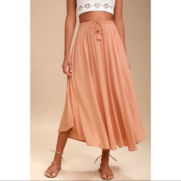 O'Neill Skirts Lulus Oneill Samoa Midi Maxi Blush Pink Skirt Poshmark